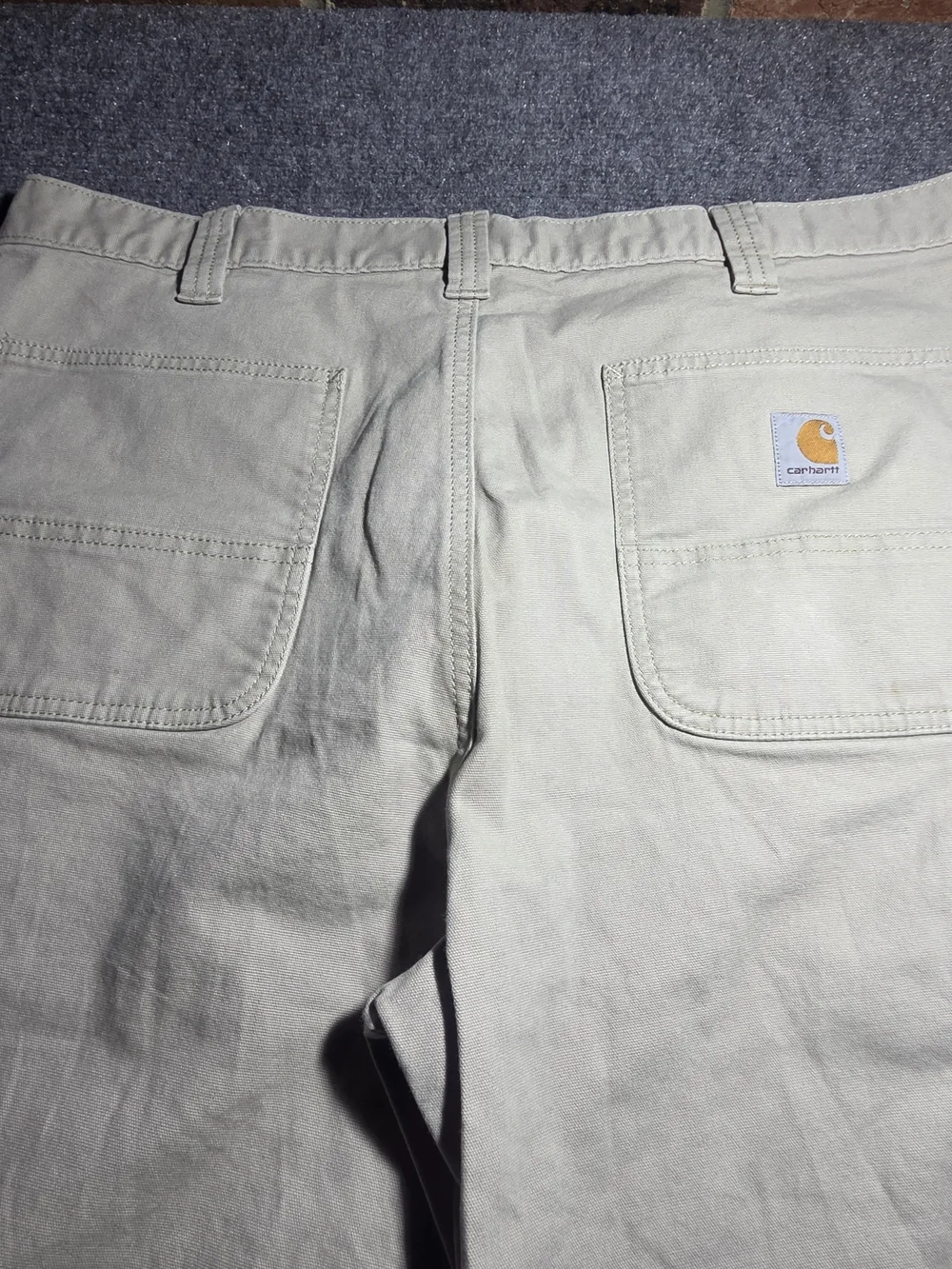 Carhartt Men's Relaxed Fit Canvas Utility Work Pants Beige Khaki 38x30